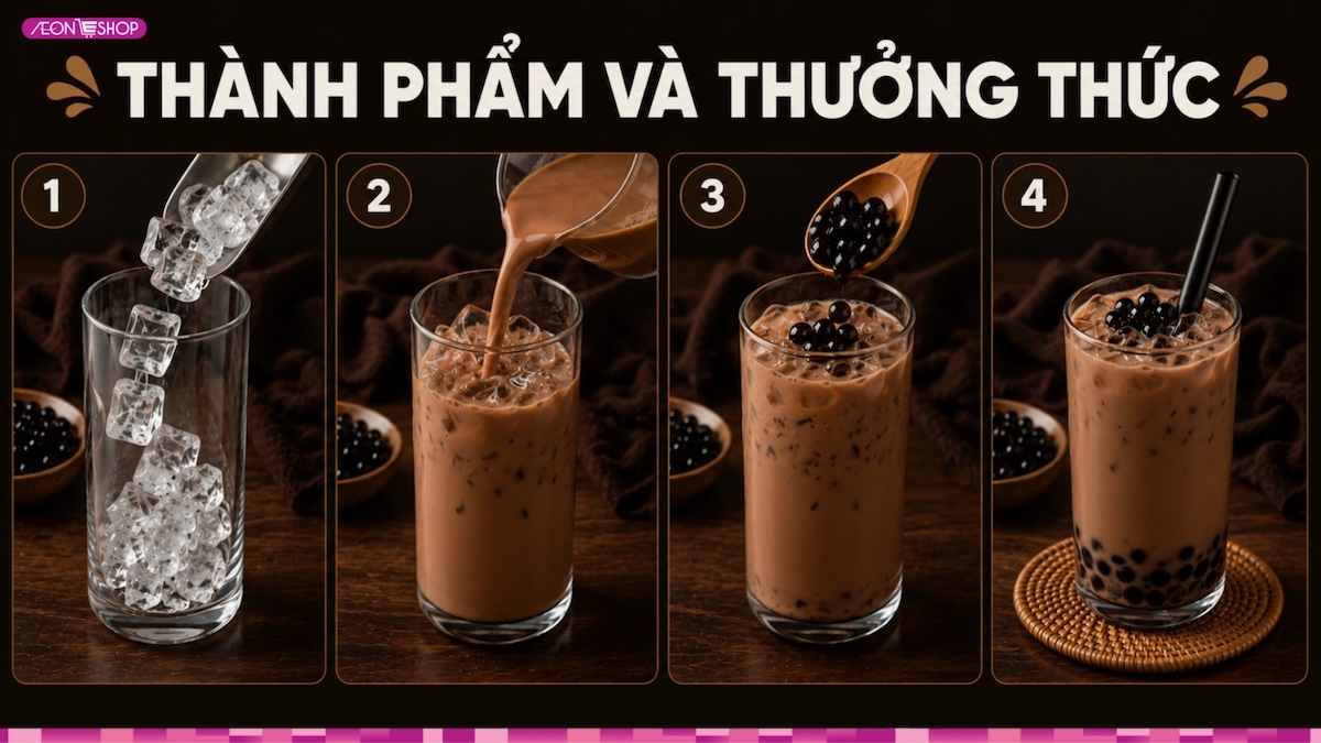 Thành phẩm ly trà sữa socola