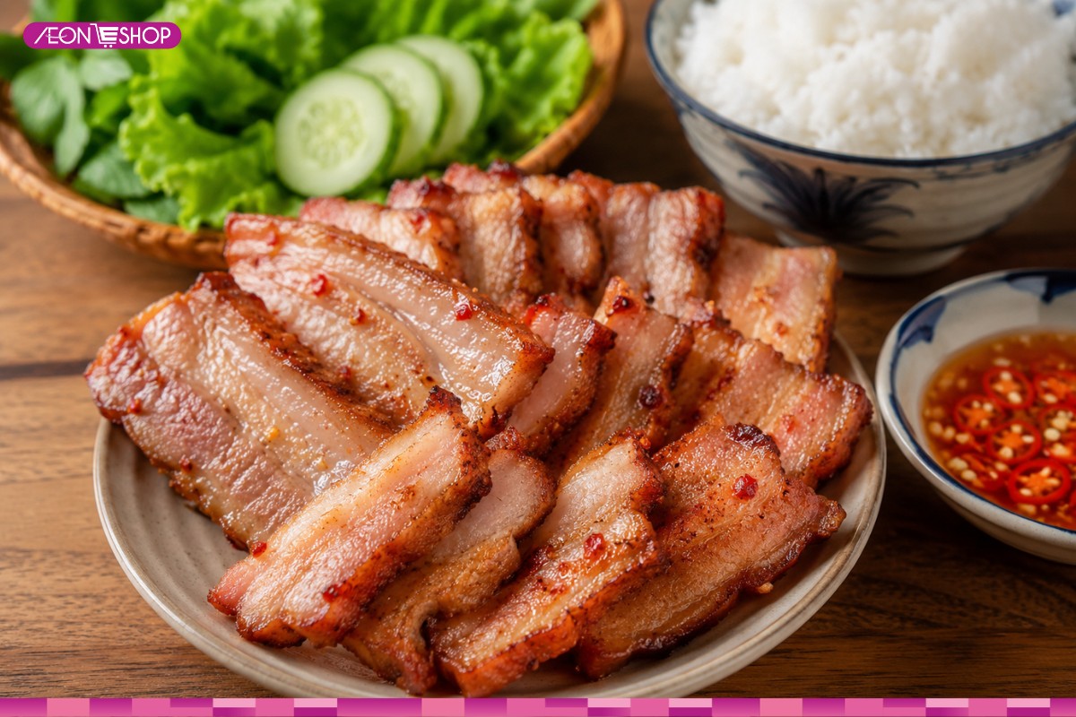 Thịt ba chỉ heo nướng chao
