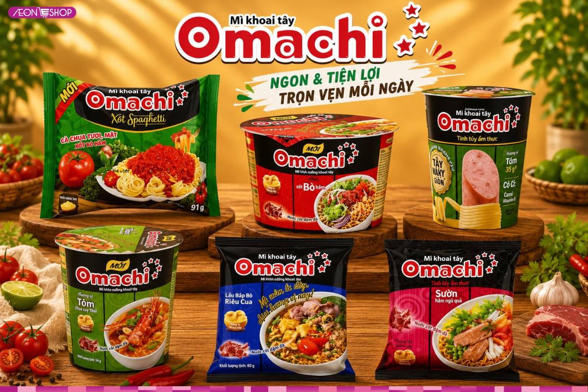 Thương hiệu mì tôm ăn liền Omachi