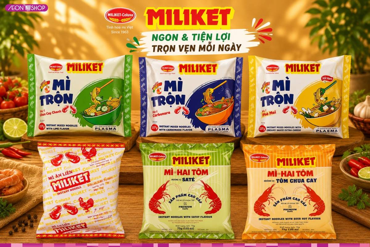Thương hiệu mì tôm ăn liền Miliket