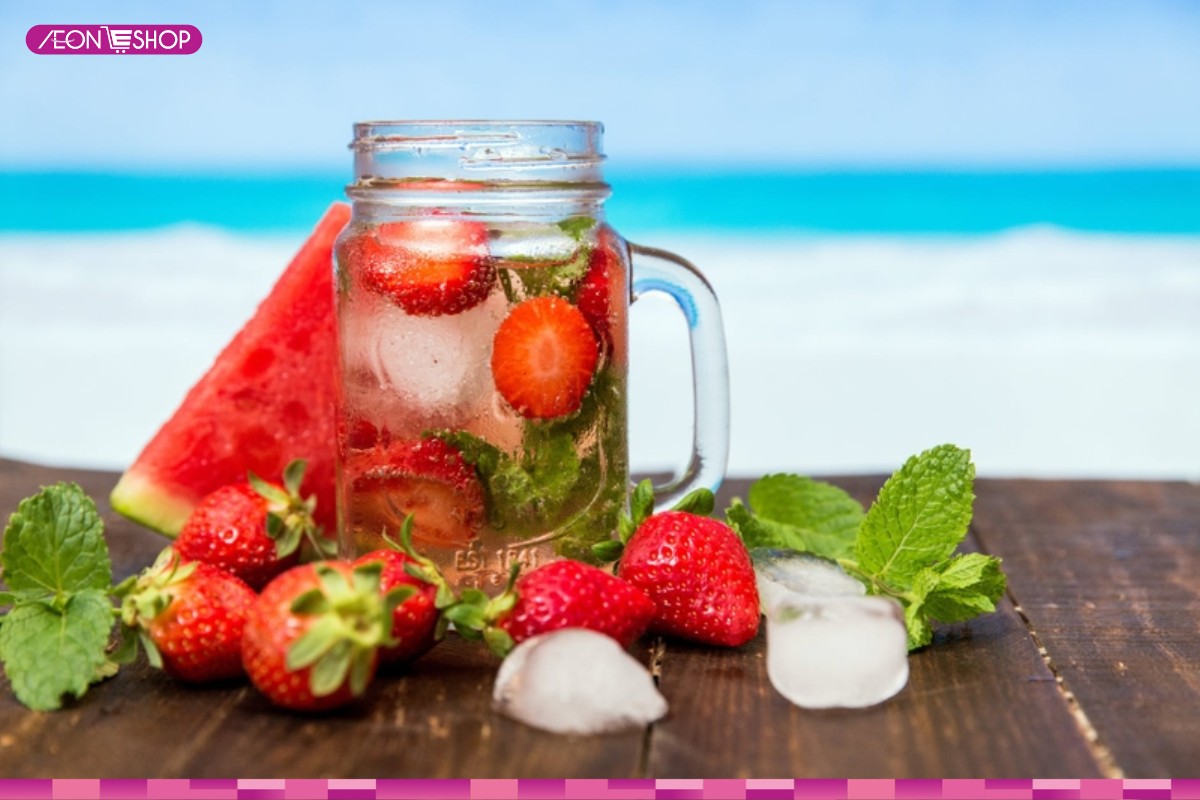 Nước detox dâu tây bạc hà 