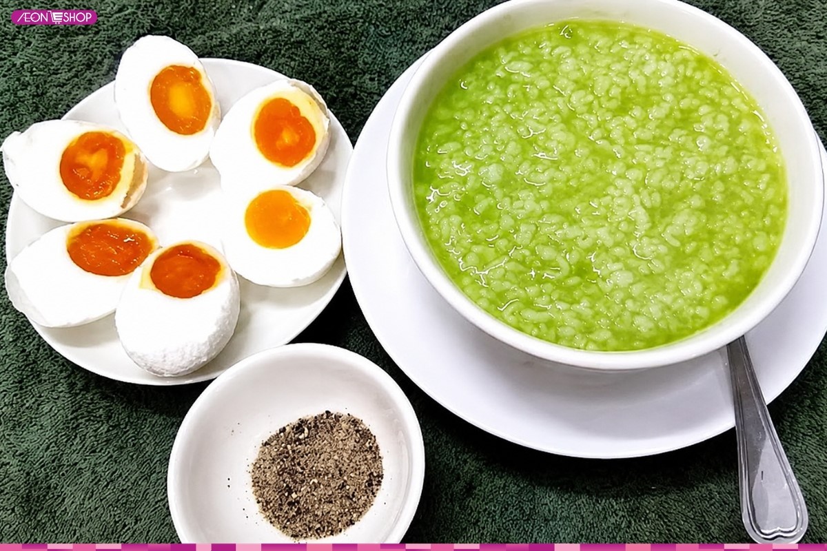 Cháo trắng hột vị muối lá dứa lạ miệng ngon hấp dẫn