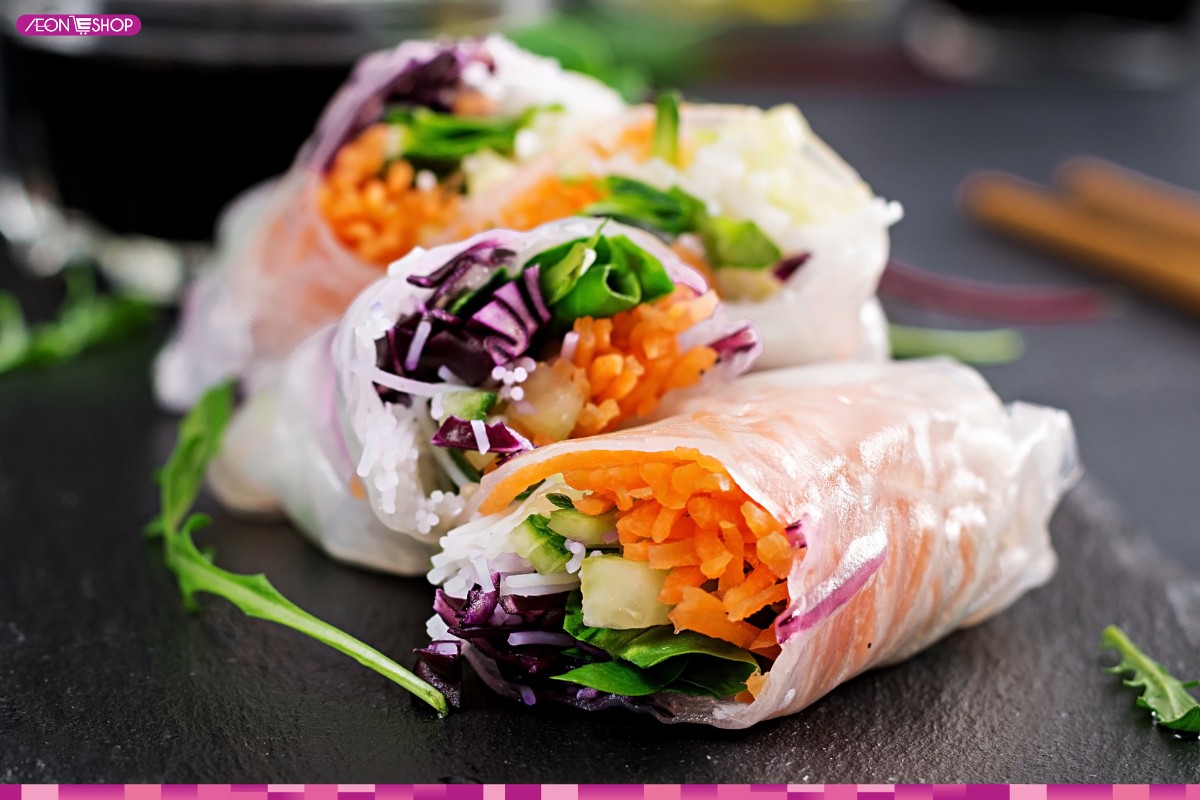 Gỏi cuốn chay với rau củ tươi ngon
