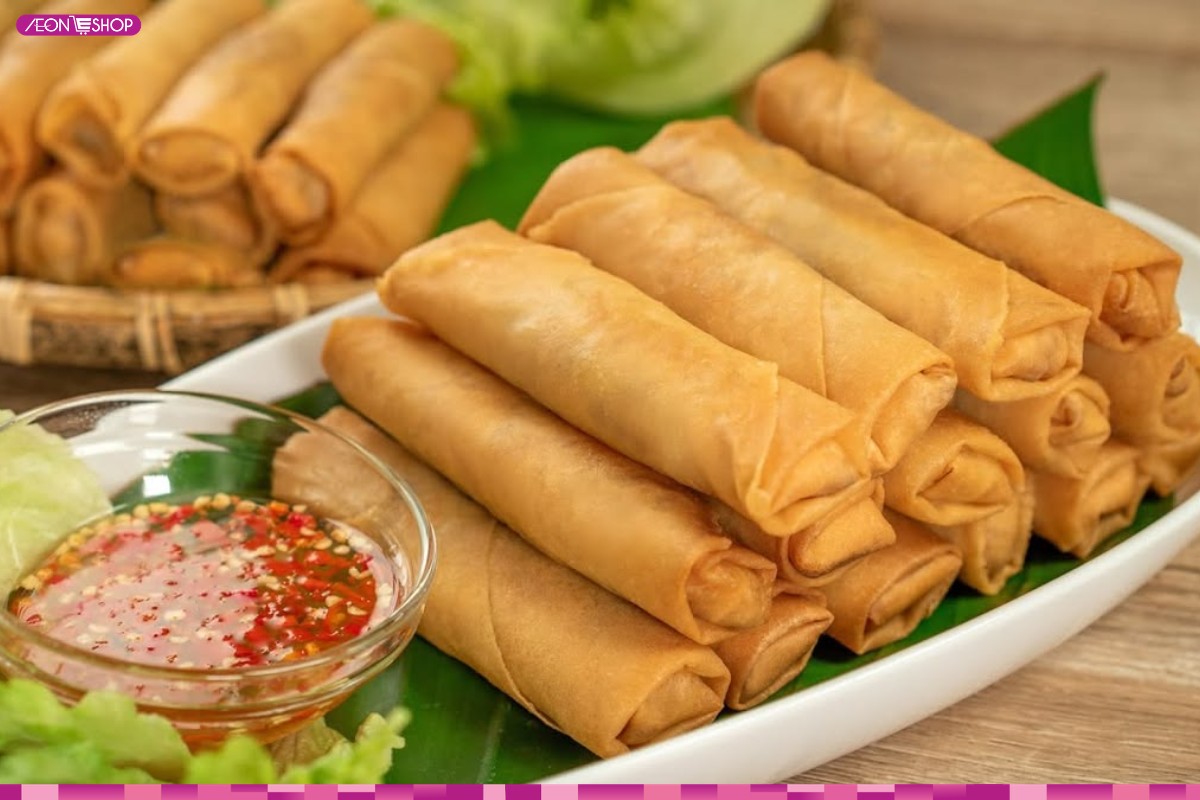 Chả giò chay chiên vàng đều