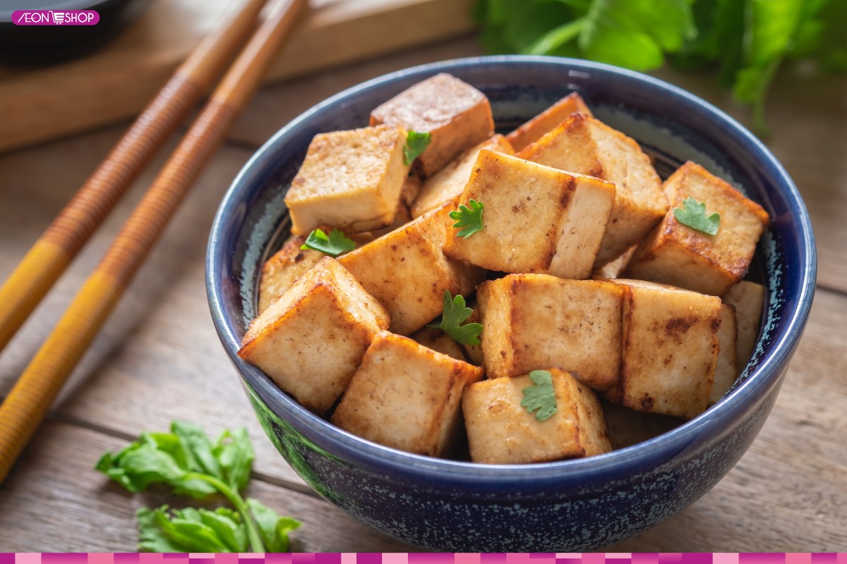 Đậu hũ chay mềm mịn chế biến cùng nước sốt