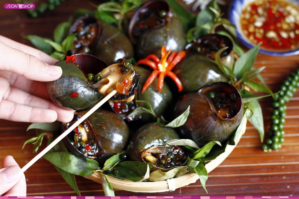 Ốc nướng tiêu xanh Cần Thơ