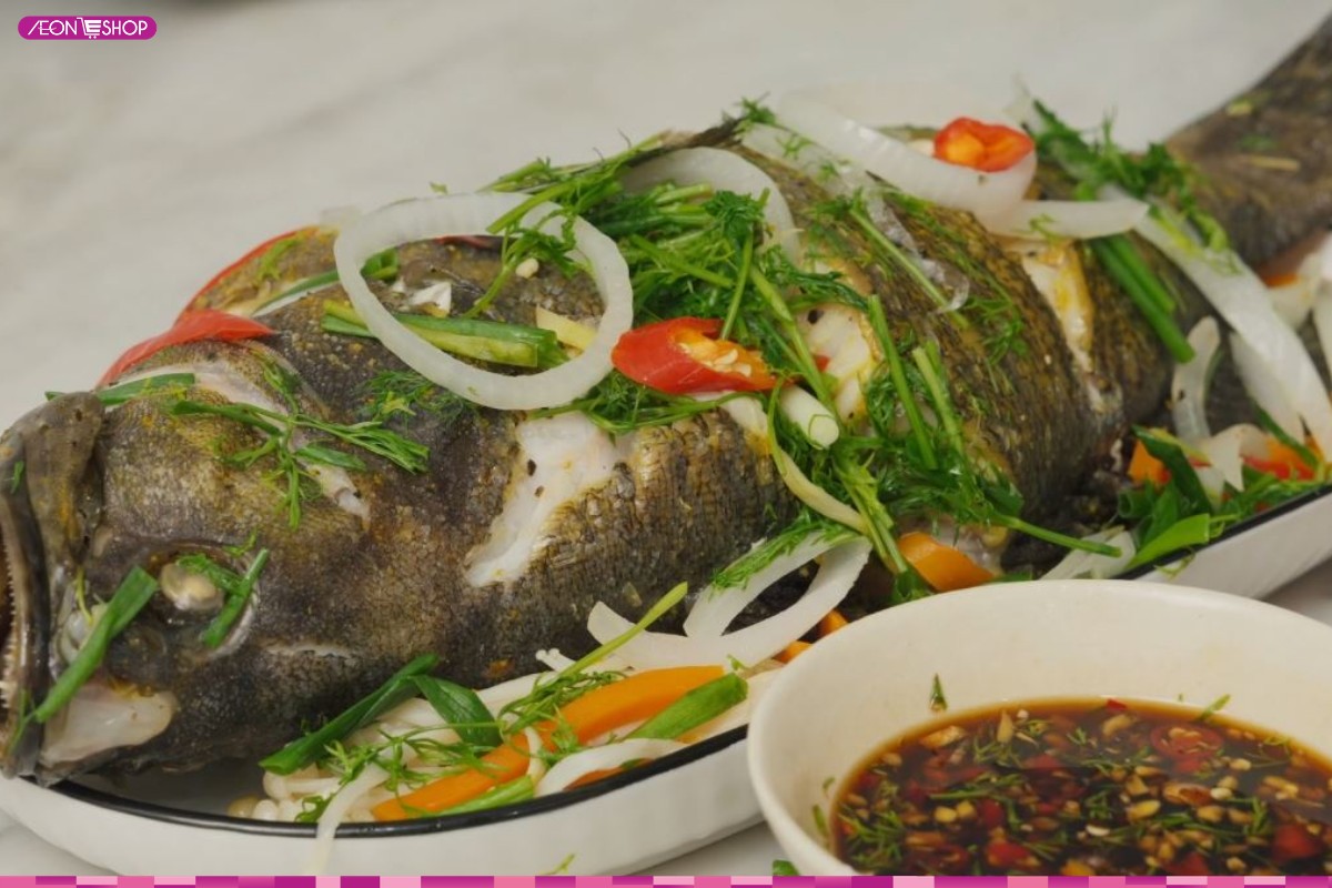 Cá song nguyên con hấp chín
