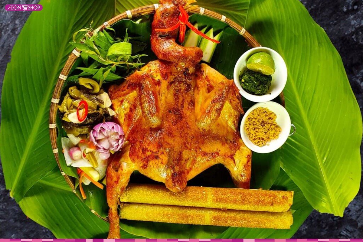 Gà nướng cơm lam