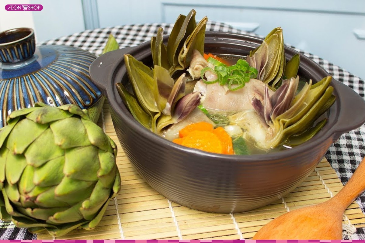 Canh atiso hầm giò heo