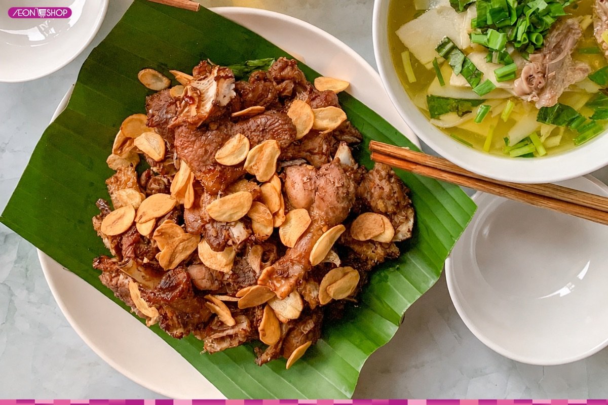 Món ngon Hà Nội - ngan cháy tỏi
