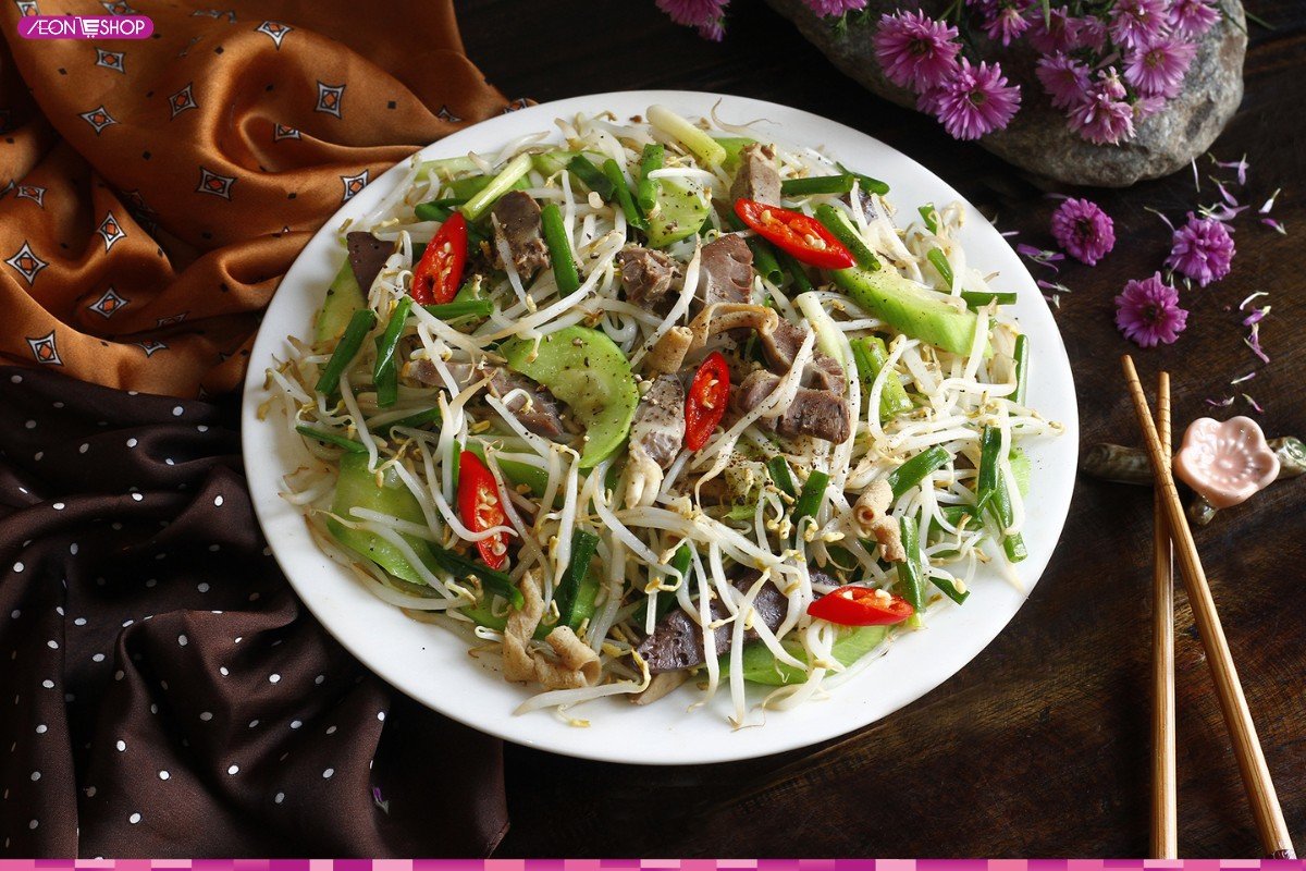 Lòng gà xào mướp
