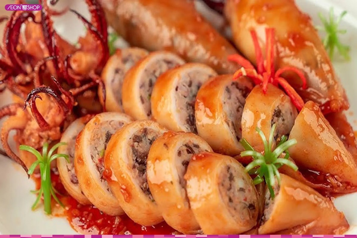 Mực nhồi thịt sốt cà