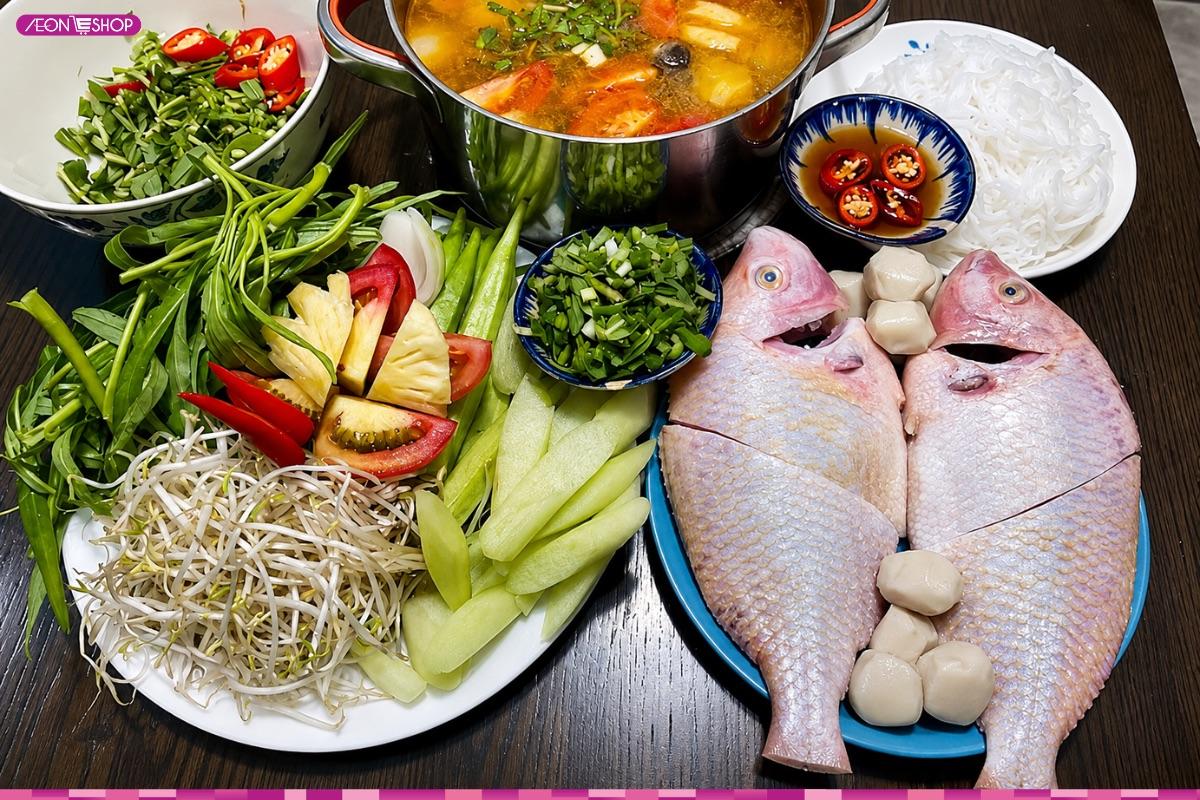 Món lẩu cá diêu hồng thơm ngon, đậm đà