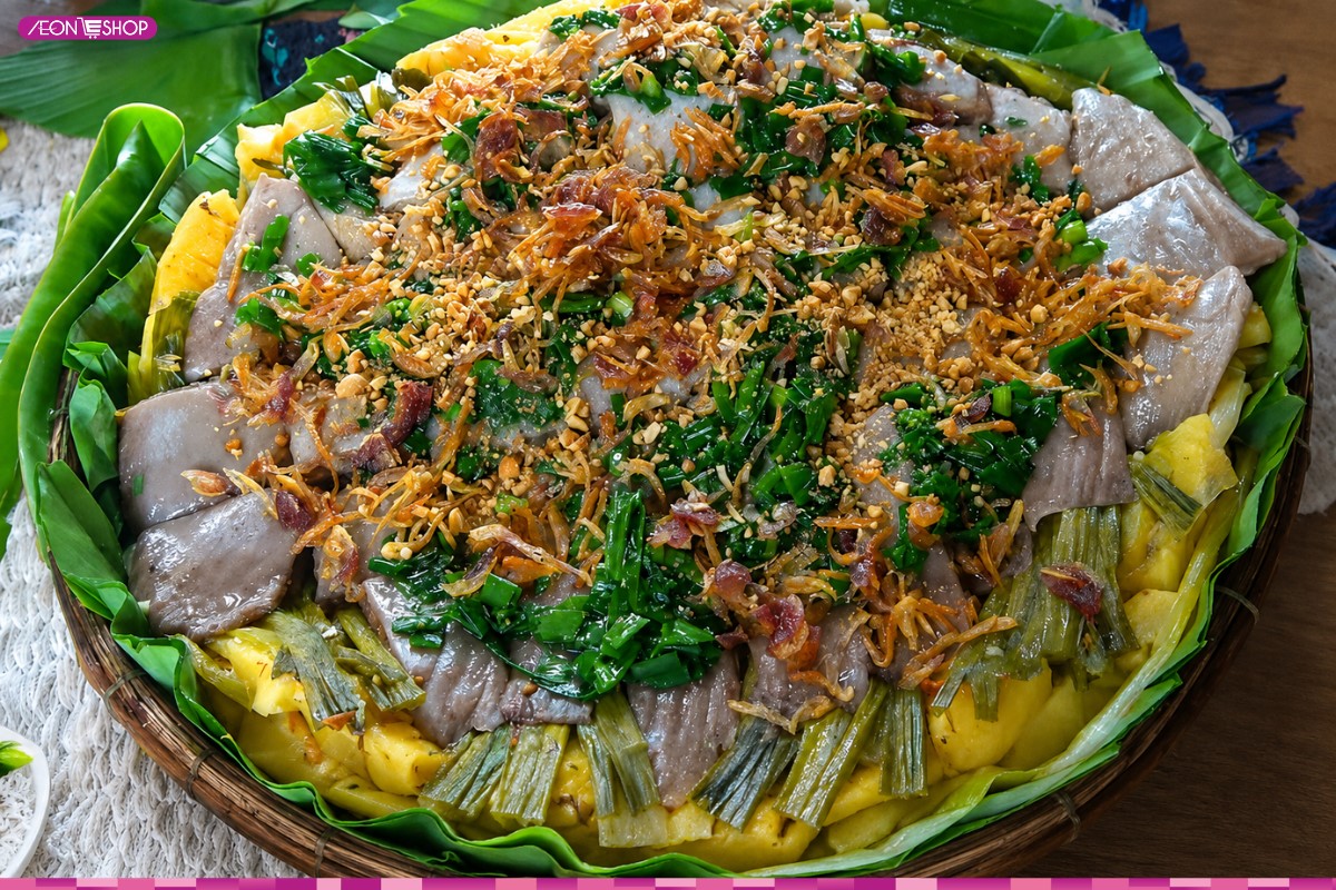 Cá đuối hấp mỡ hành thơm ngon
