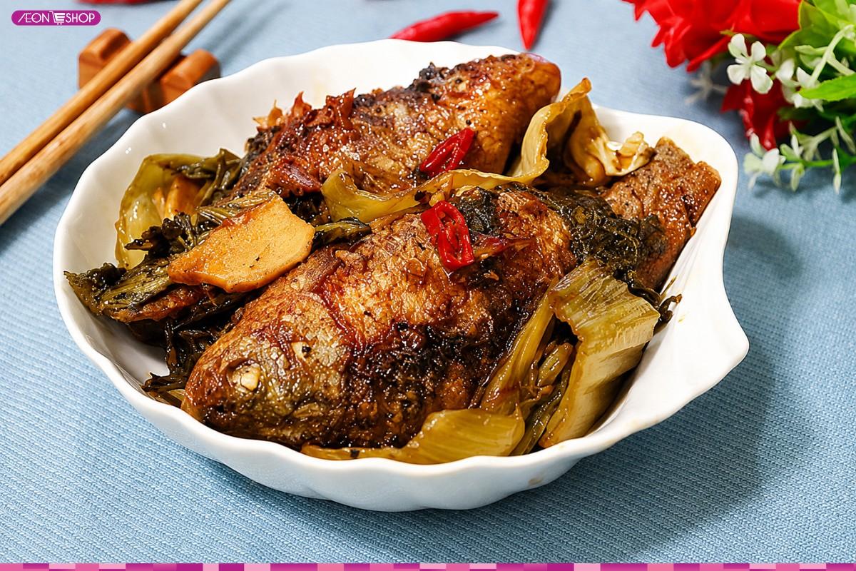 Cá mè dinh kho dưa chua đậm đà hấp dẫn