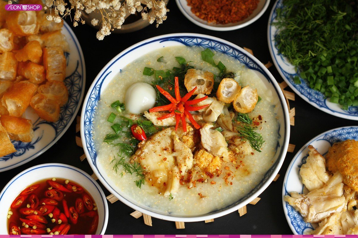 Cá tầm nấu cháo hành