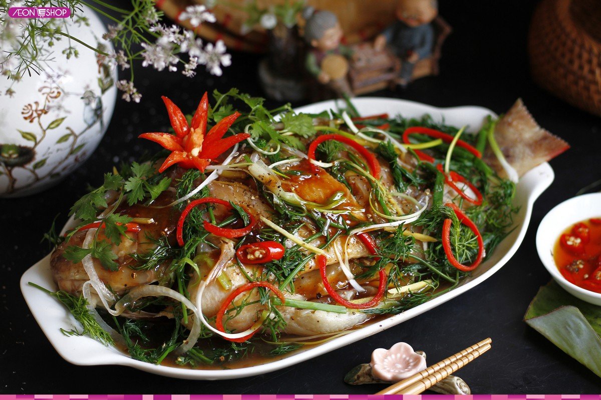 Cá tầm hấp xì dầu