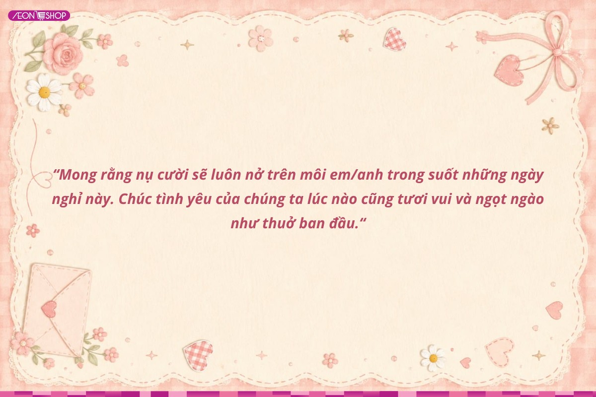 Lời chúc cuối tuần vui vẻ cho người yêu