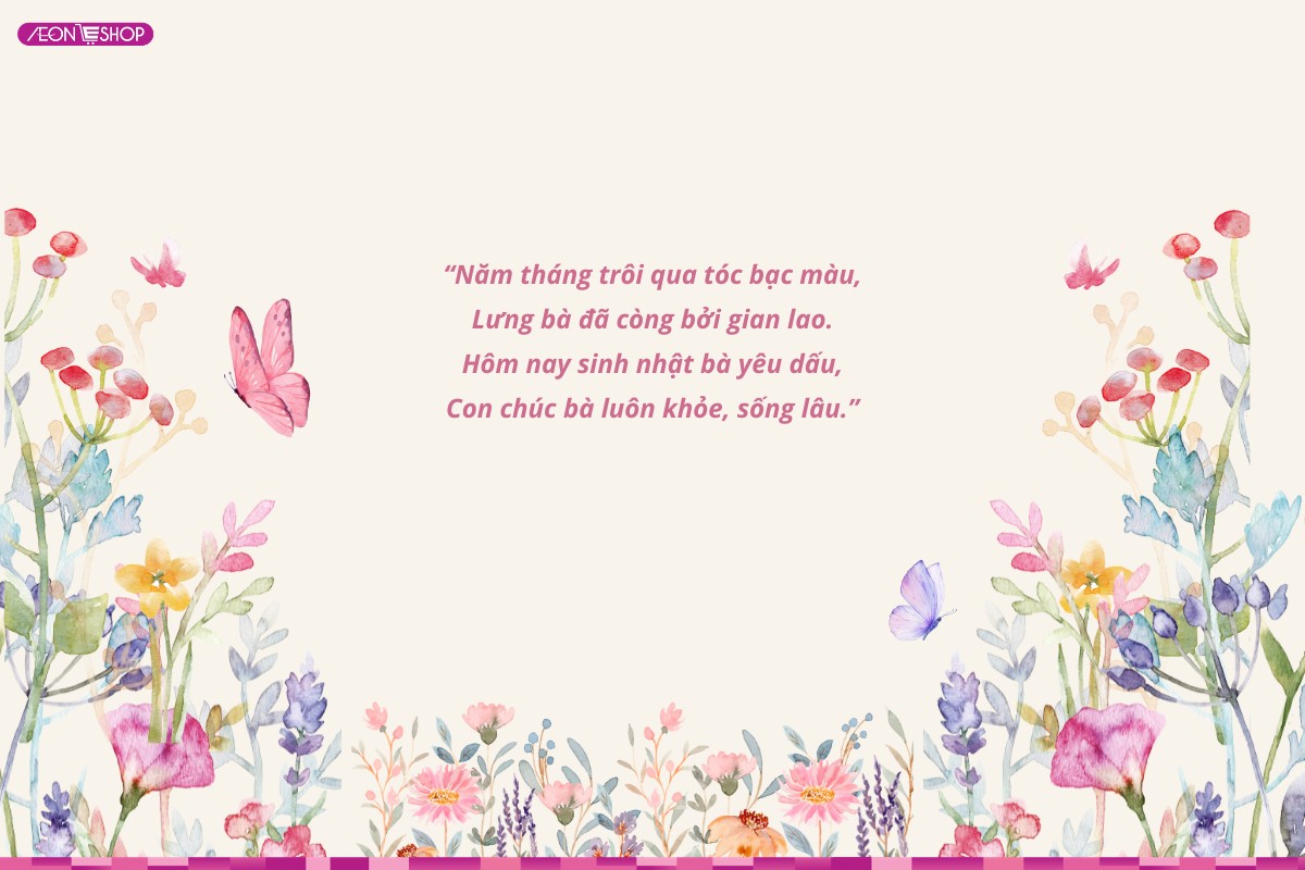 Thơ chúc mừng sinh nhật bà nội và bà ngoại