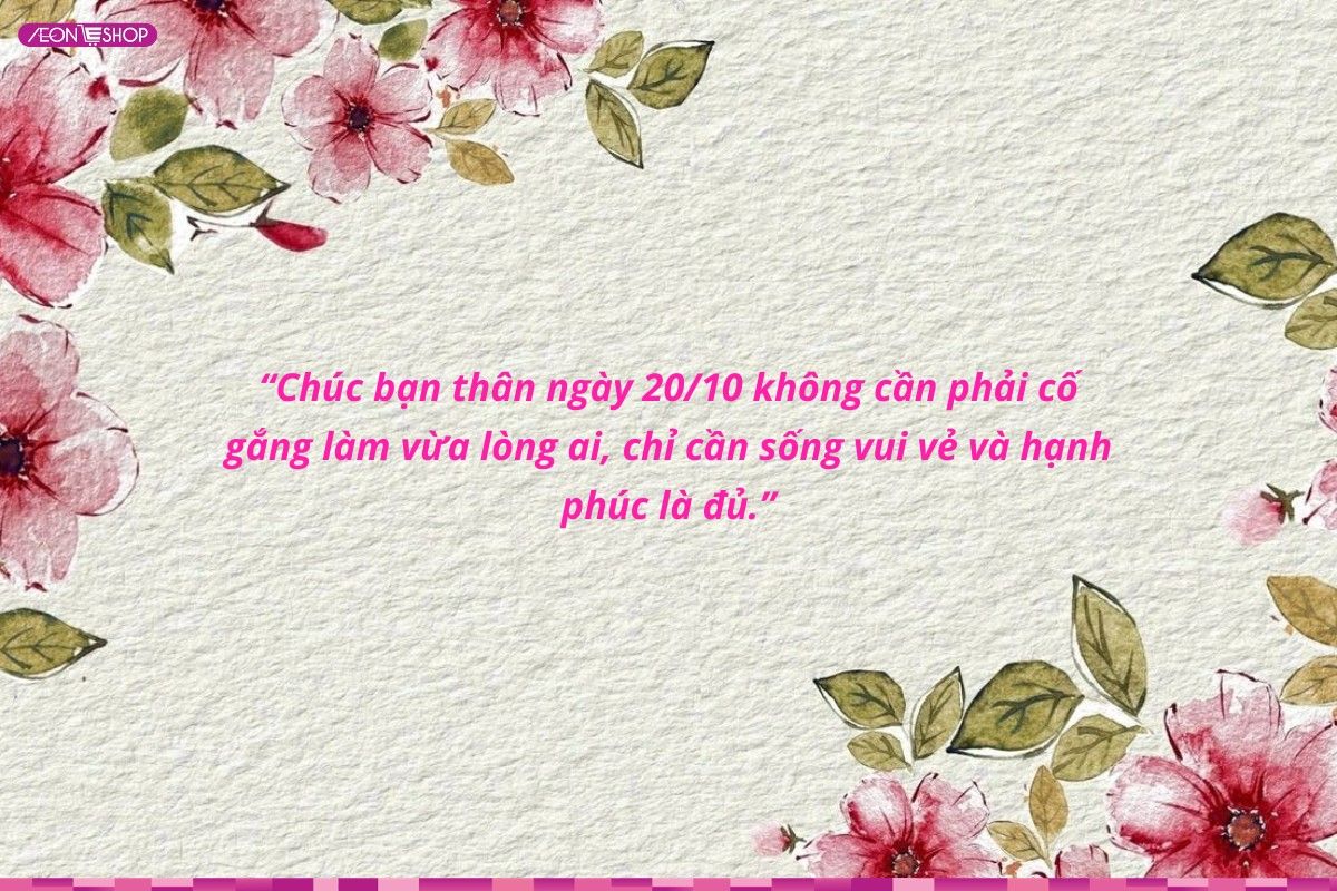 Lời chúc 20/10 ngọt ngào gửi đến bạn thân
