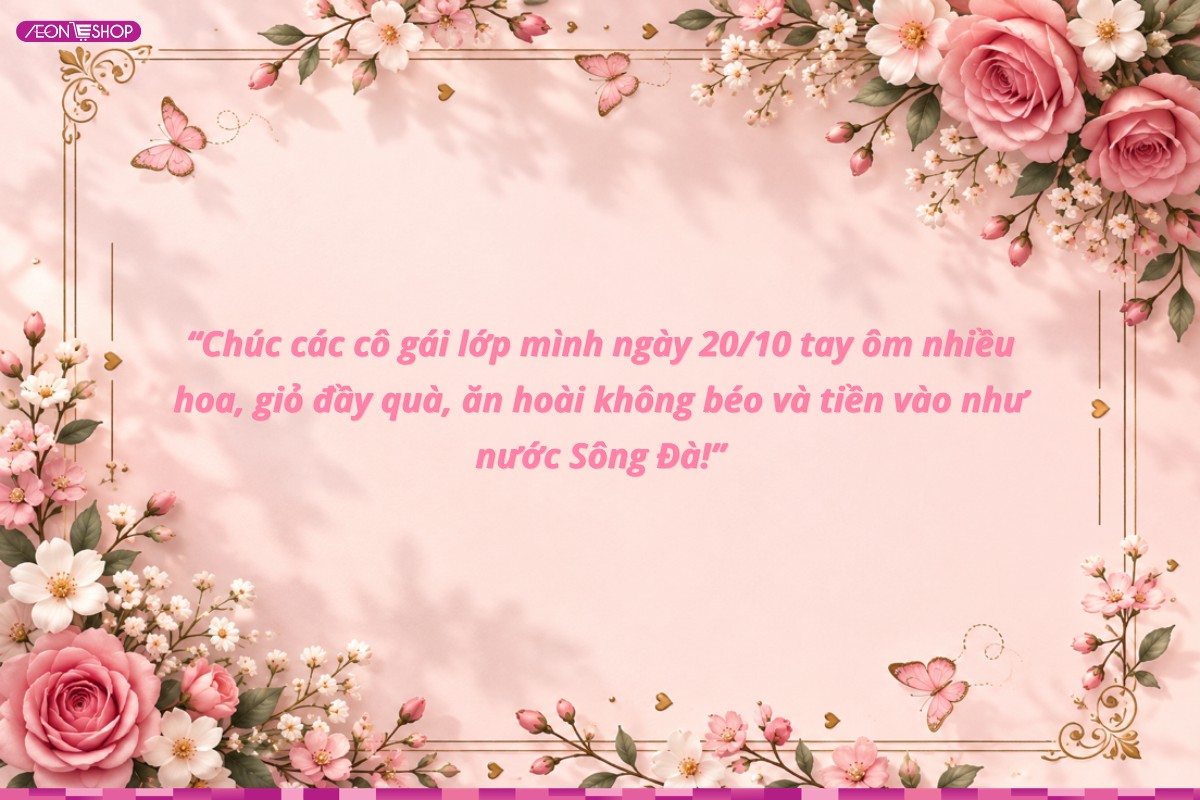 Lời chúc 20/10 hài hước cho bạn bè trong lớp