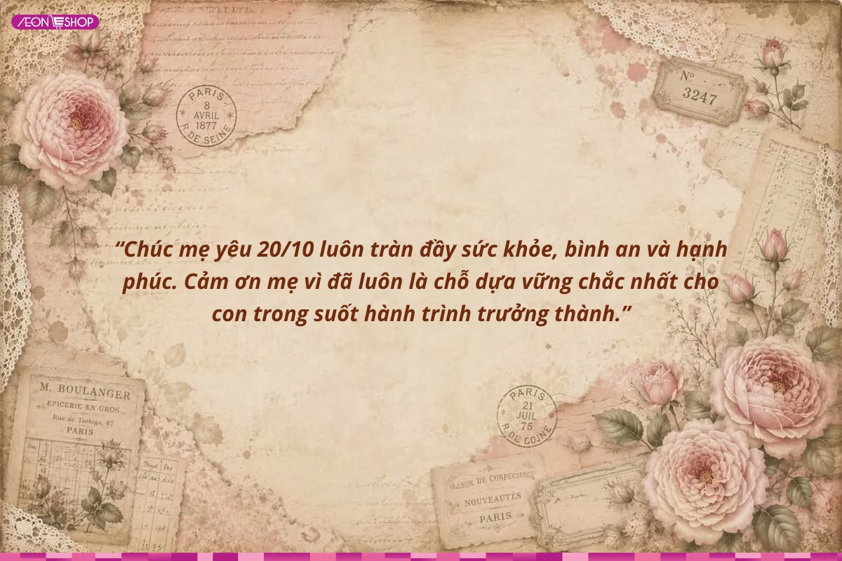 Lời chúc 20/10 ý nghĩa và cảm động dành cho mẹ