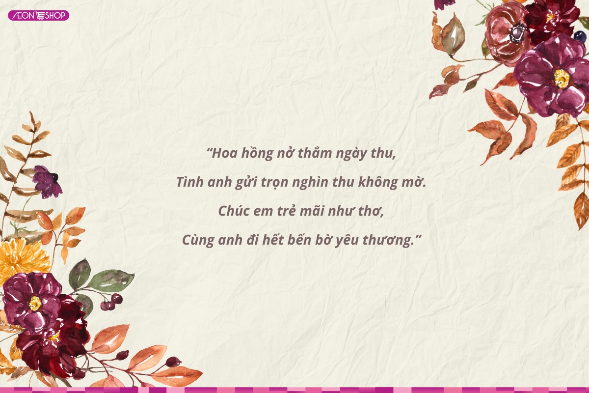 Thơ chúc 20/10 cho vợ ngắn gọn