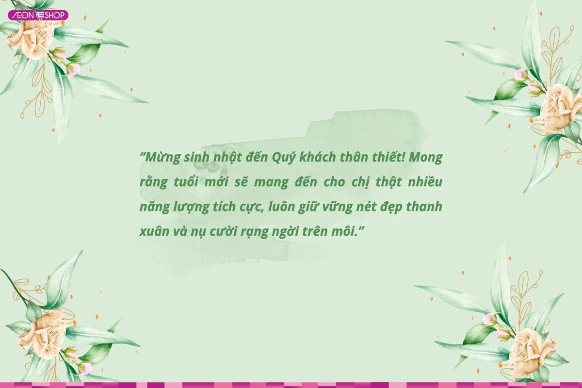 Lời chúc sinh nhật dành cho khách hàng nữ