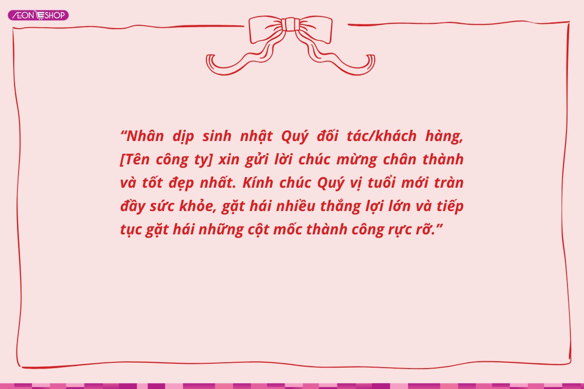Lời chúc sinh nhật cho khách hàng và đối tác doanh nghiệp