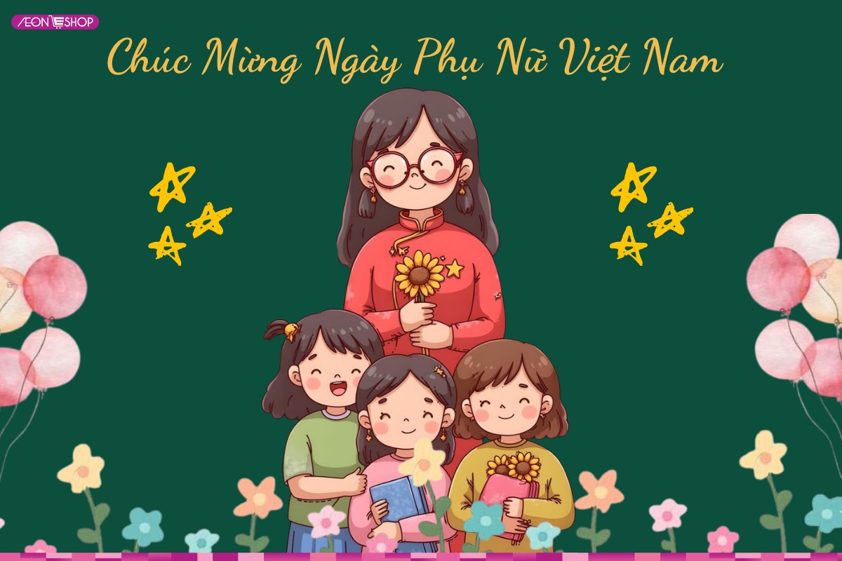 Trang trí bảng lớp 20/10 bằng hình ảnh phụ nữ Việt Nam mẫu 6